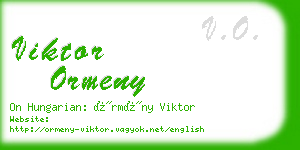 viktor ormeny business card